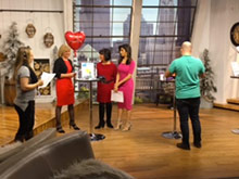 Dr. Barbara McClatchie, DDS prepping with the anchors on Good Day Columbus